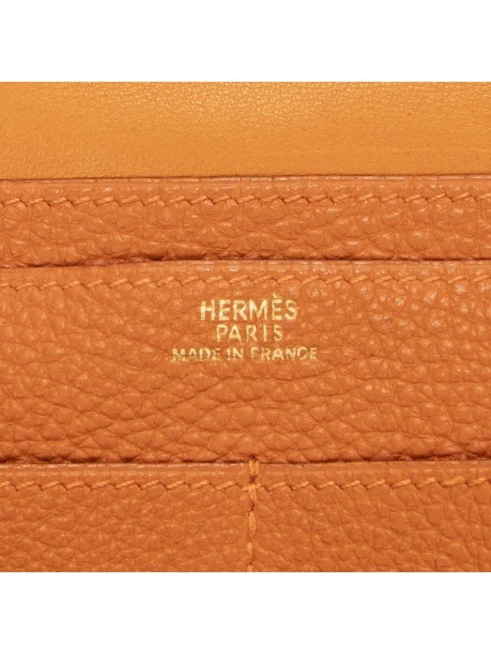 Hermes Dogon Wallet Orange Clemence Leather